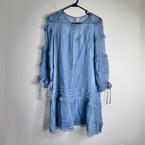Sundance Peasant Cottagecore Dress Light Blue